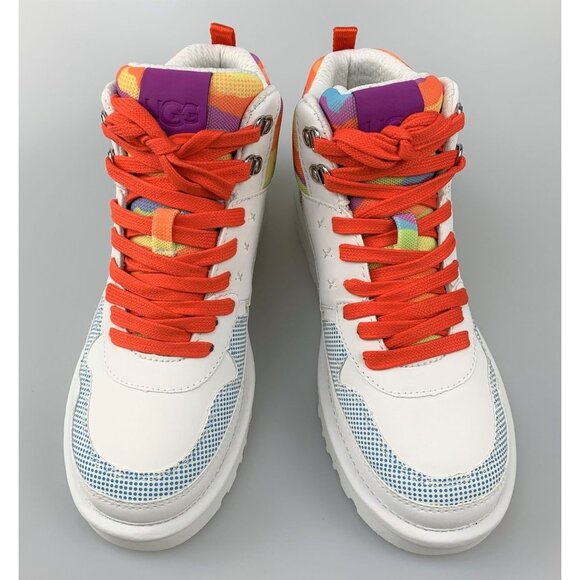 NIB UGG Highland Hi Cali Collage Shoes In White Size 8.5 - Picture 6 of 12